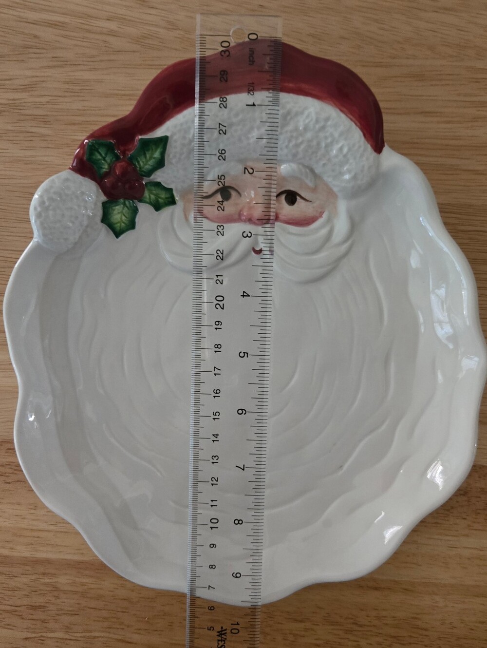 Vintage Fitz And Floyd Santa Cookie Plate Stamped 1989 - Picture 4 of 5
